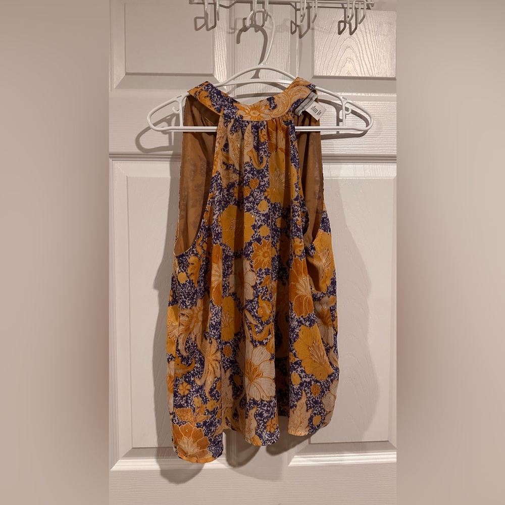 💚 Cupcakes & Cashmere Orange and Purple Patterned Top
